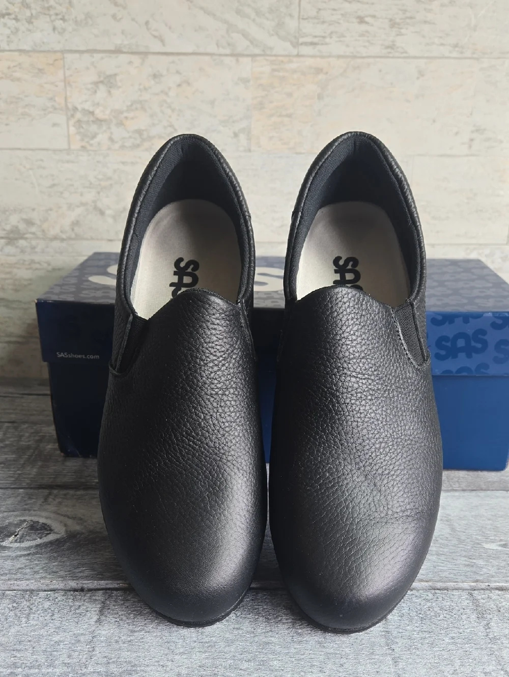 NWT SAS Patriot SR Black Slip Resistant Slide On Loafers SIZE 6.5 In Box - Picture 6 of 11